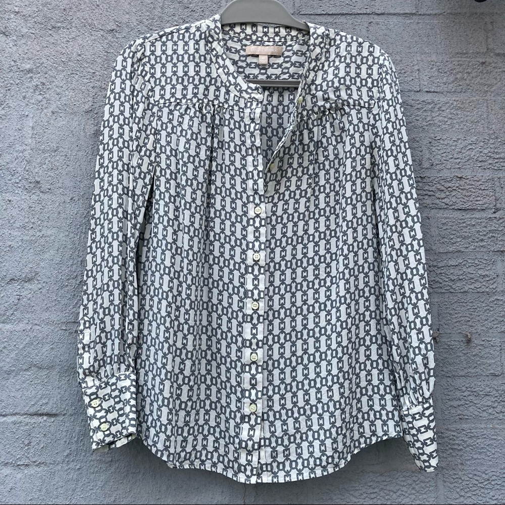 Banana Republic 100% Silk Blouse, Chain Print, M